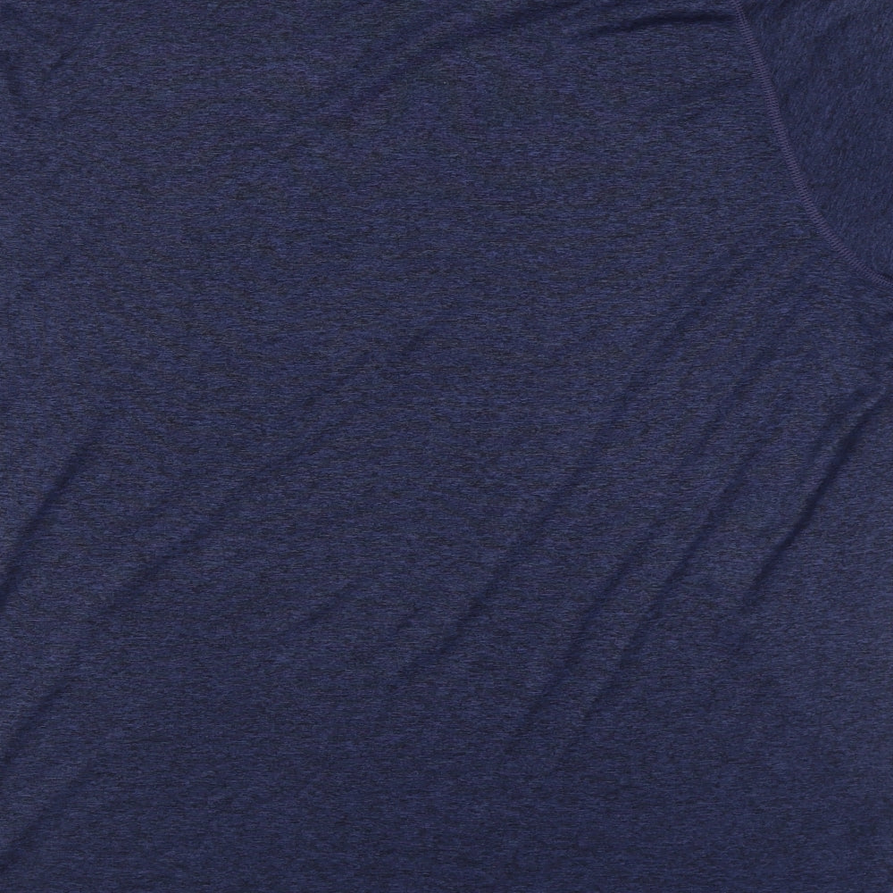 adidas Mens Blue  Polyester Basic T-Shirt Size XL Round Neck Pullover