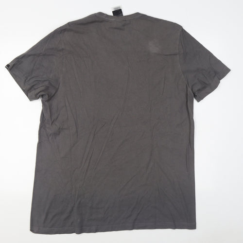 adidas Mens Grey  Cotton  T-Shirt Size XL Round Neck