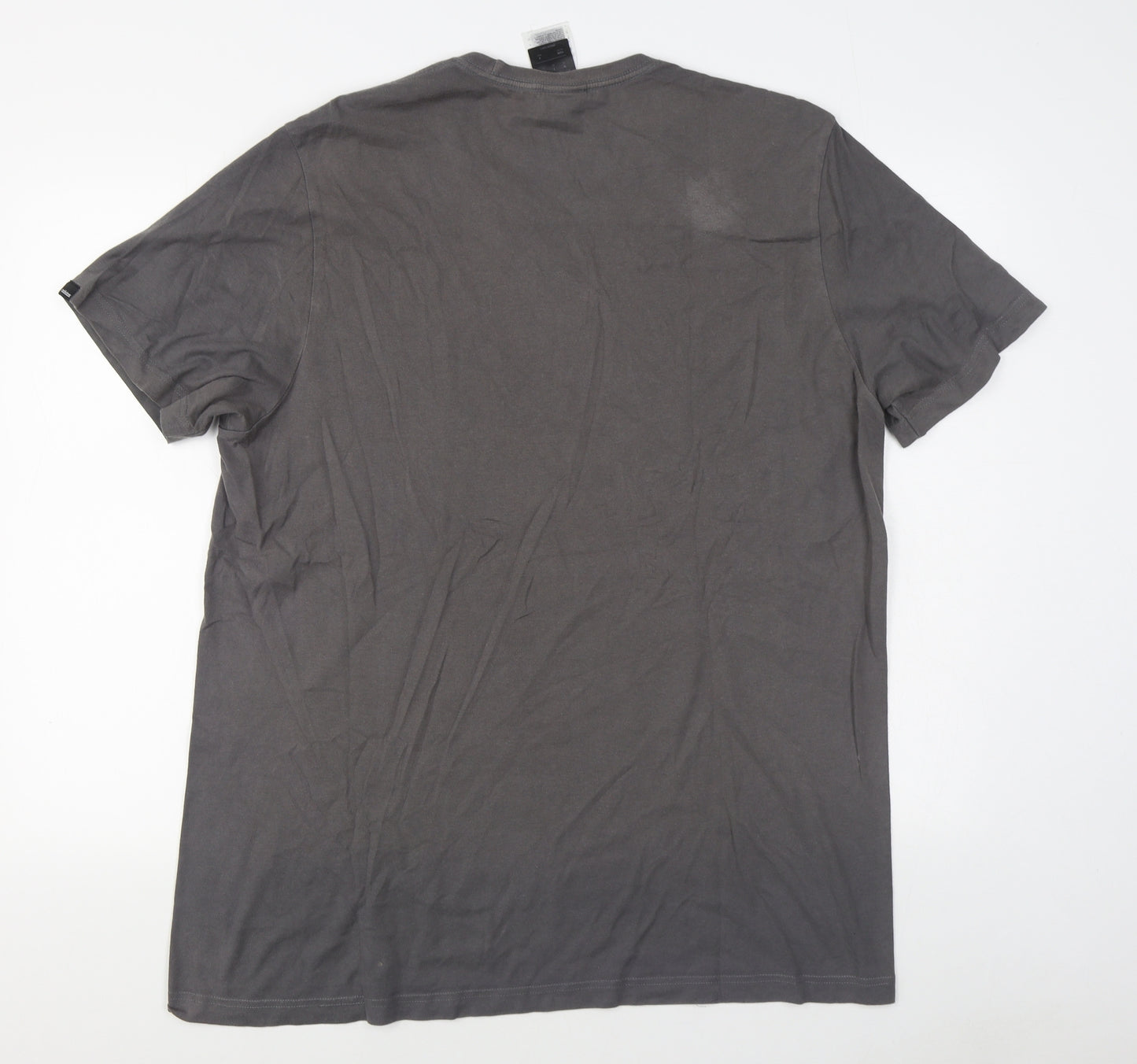 adidas Mens Grey  Cotton  T-Shirt Size XL Round Neck