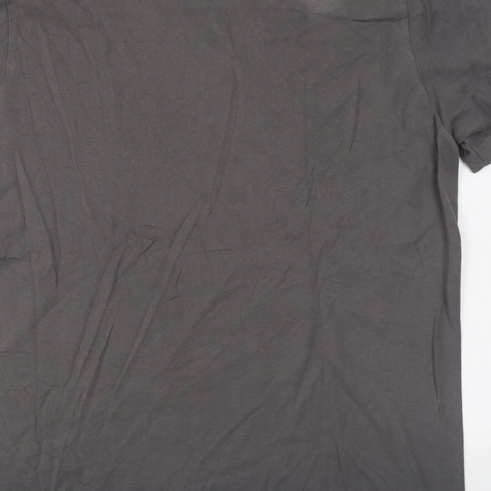 adidas Mens Grey  Cotton  T-Shirt Size XL Round Neck
