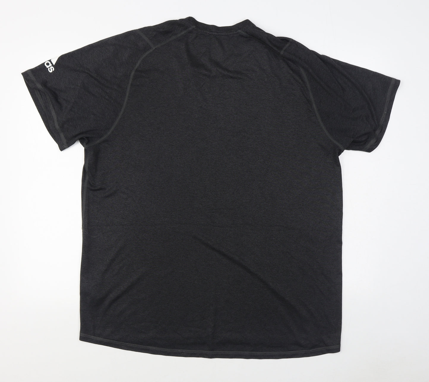 adidas Mens Black  Polyester  T-Shirt Size XL Round Neck