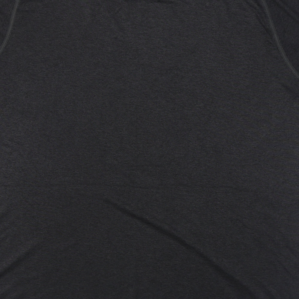 adidas Mens Black  Polyester  T-Shirt Size XL Round Neck