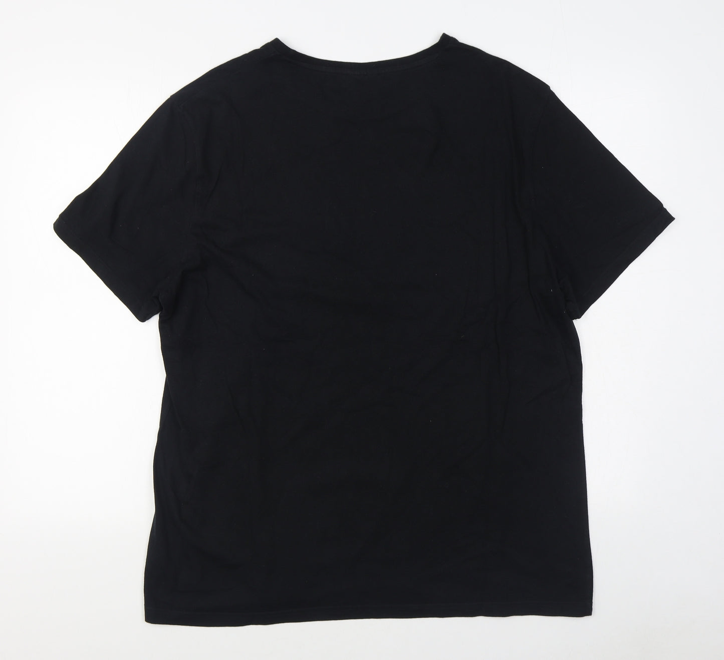 F&F Mens Black  Cotton  T-Shirt Size XL Round Neck