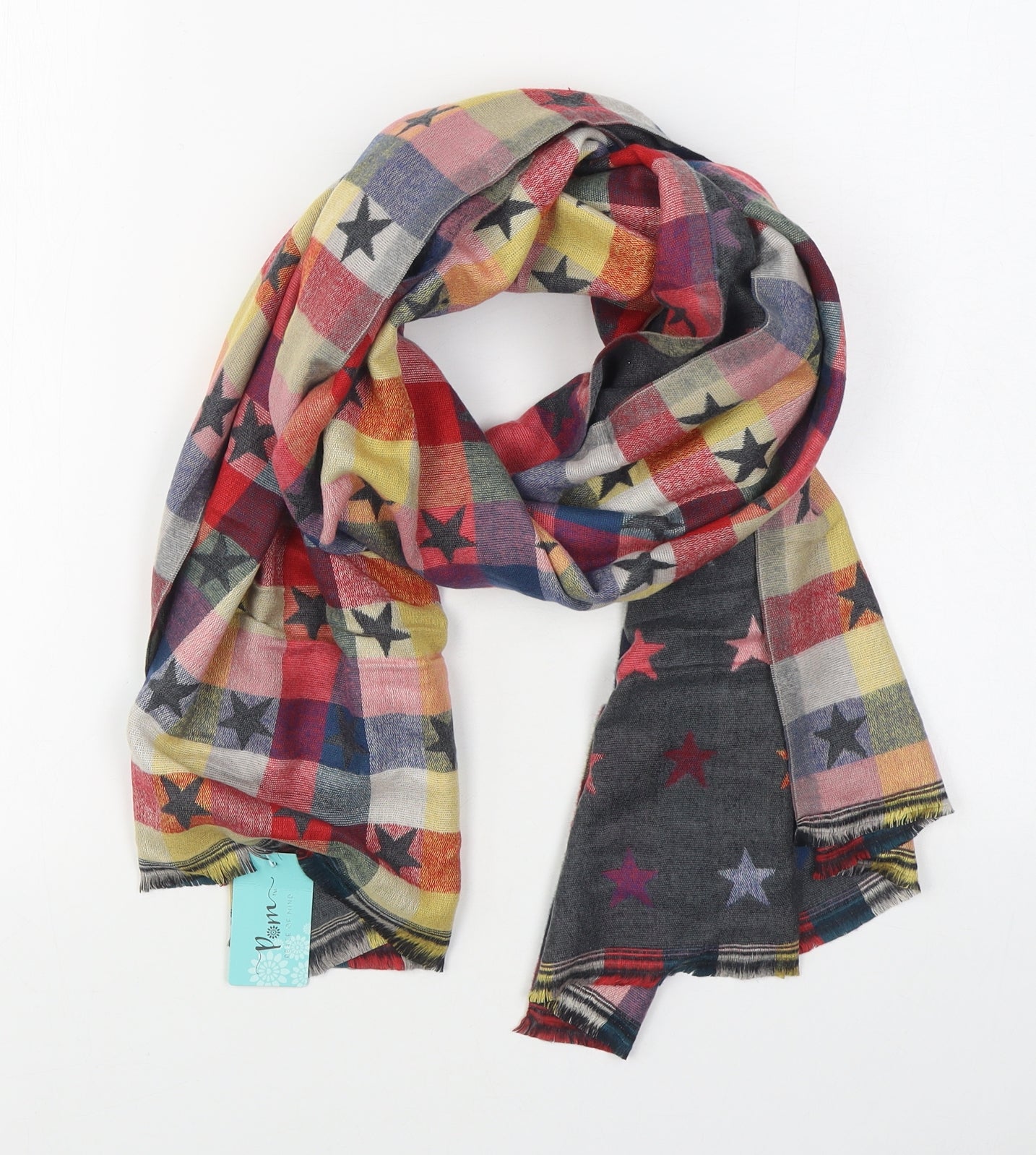 Peace of Mind Womens Multicoloured Geometric Acrylic  Scarf