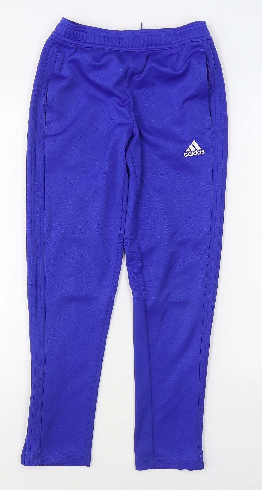adidas Boys Blue  Polyester Jogger Trousers Size 11-12 Years  Regular Tie