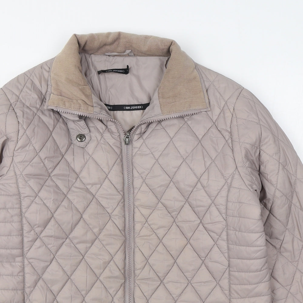 SOS Jenson Womens Brown   Quilted Jacket Size M  Zip