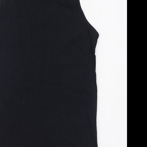 River Island Mens Black  Cotton Basic Tank Size S Scoop Neck Pullover