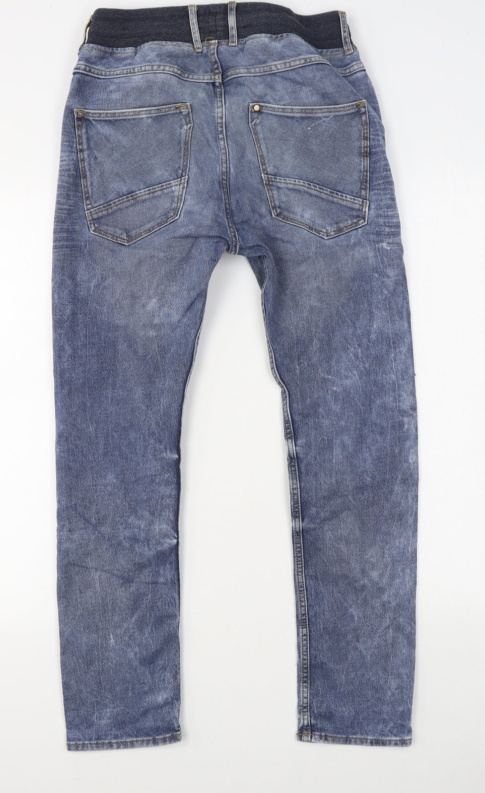 H&M Boys Blue  Cotton Straight Jeans Size 13 Years  Regular Zip