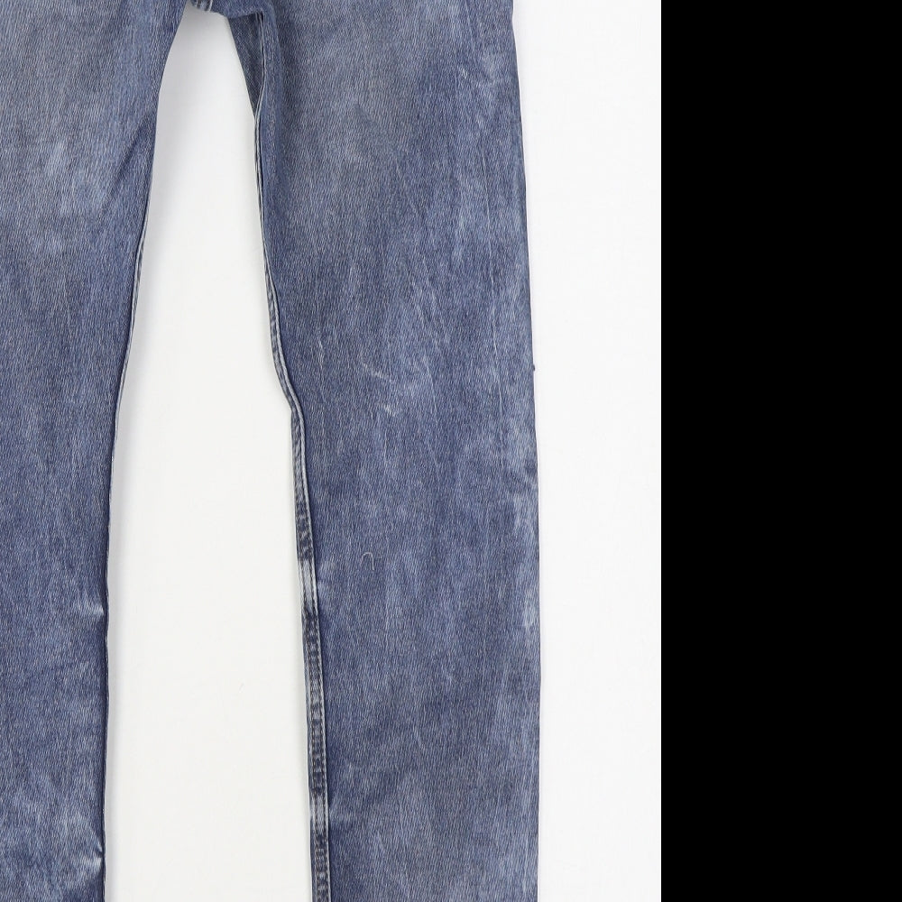 H&M Boys Blue  Cotton Straight Jeans Size 13 Years  Regular Zip