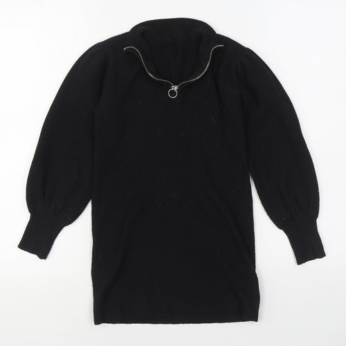 Dunnes Stores Girls Black V-Neck  Polyester Pullover Jumper Size 10-11 Years  Pullover