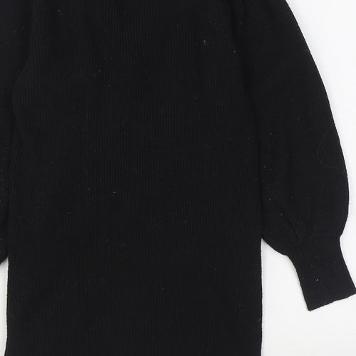 Dunnes Stores Girls Black V-Neck  Polyester Pullover Jumper Size 10-11 Years  Pullover