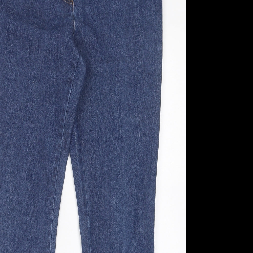 ANNE WEYBURN Womens Blue  Cotton Straight Jeans Size 16 L30 in Regular Button