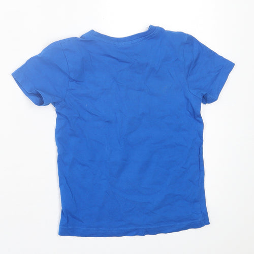 Preworn Boys Blue  Cotton Basic T-Shirt Size 3-4 Years Crew Neck Pullover - Lego