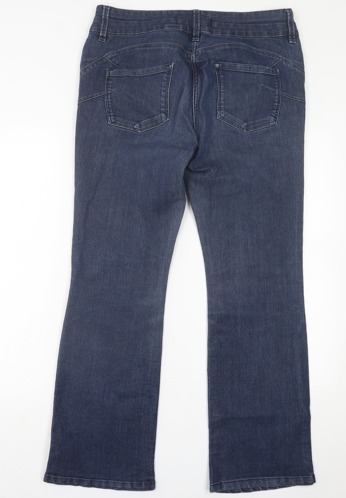 NEXT Womens Blue  Cotton Bootcut Jeans Size 16 L30 in Regular Button