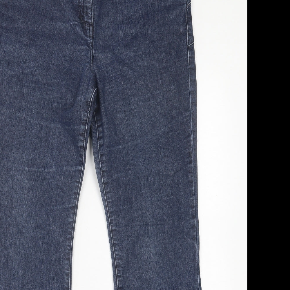 NEXT Womens Blue  Cotton Bootcut Jeans Size 16 L30 in Regular Button