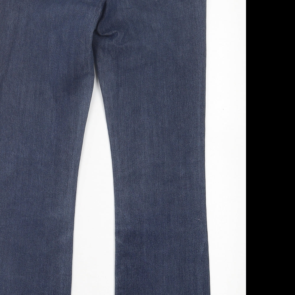 NEXT Womens Blue  Cotton Bootcut Jeans Size 16 L30 in Regular Button