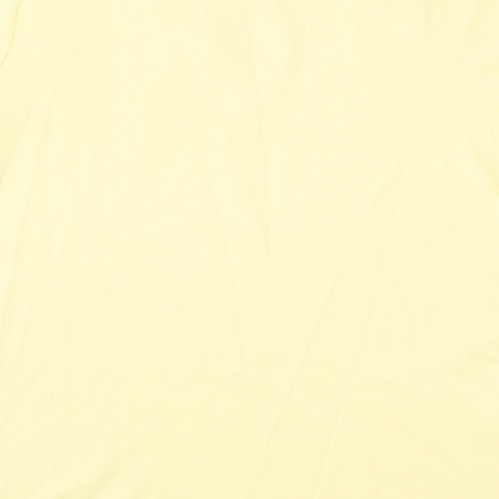 Isle Essentials  Womens Yellow  Cotton Basic T-Shirt Size M V-Neck