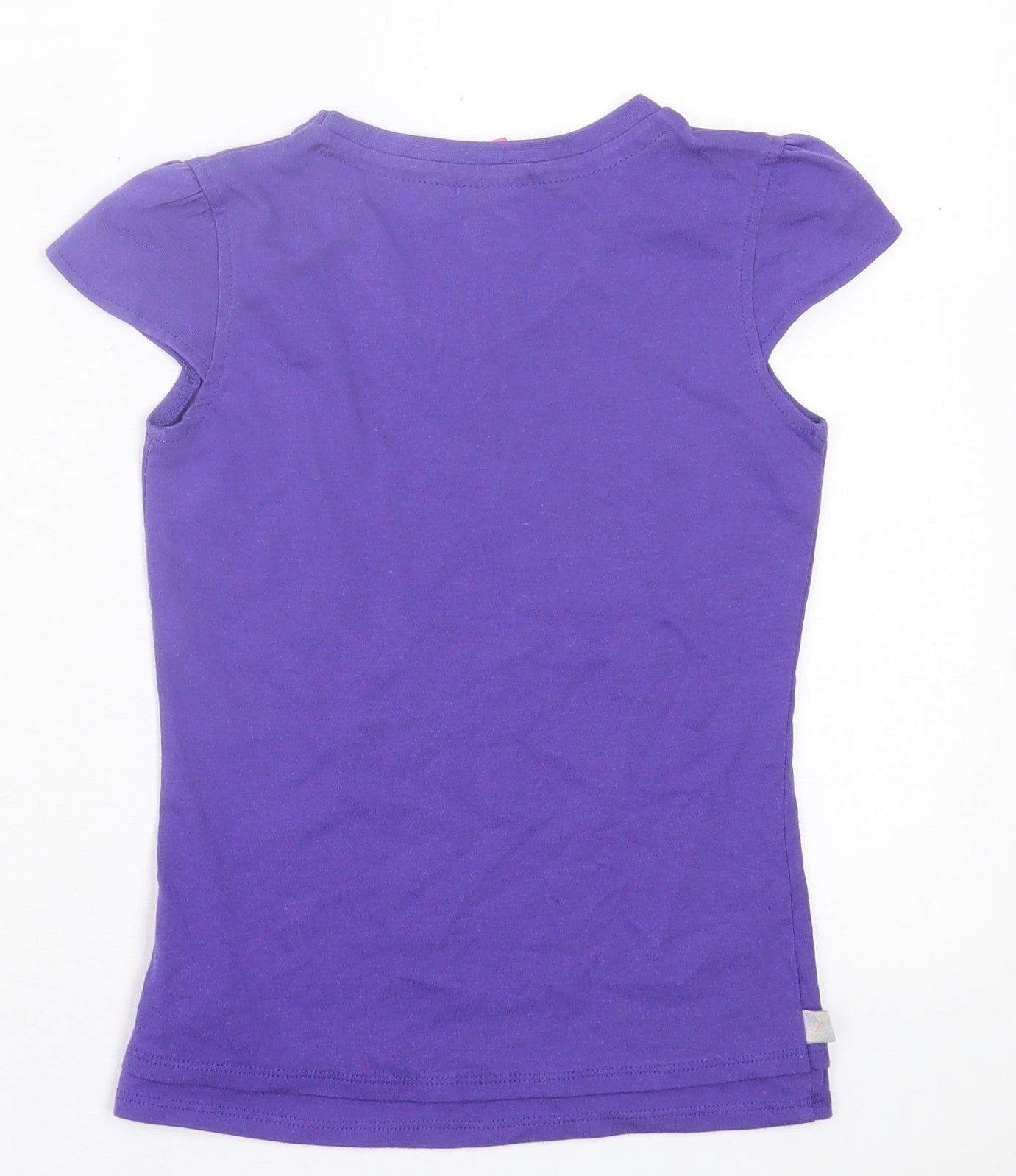 LA Gear Girls Purple  Polyester Basic T-Shirt Size 7-8 Years V-Neck Pullover