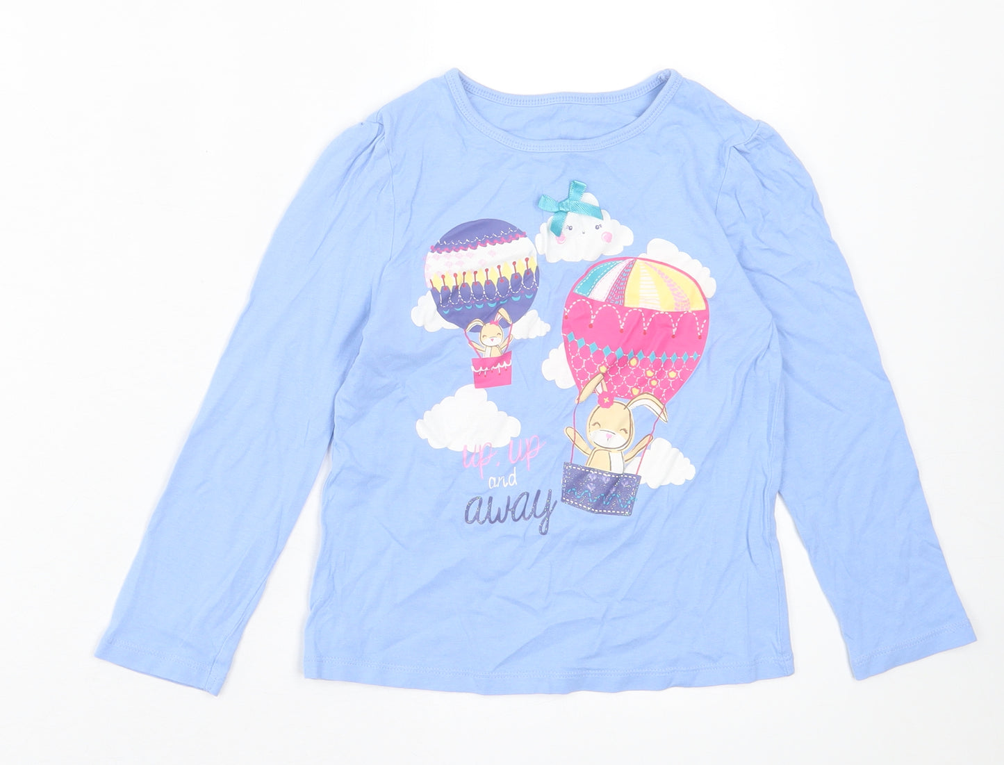 George Girls Blue  Cotton Basic Casual Size 5-6 Years Crew Neck Pullover