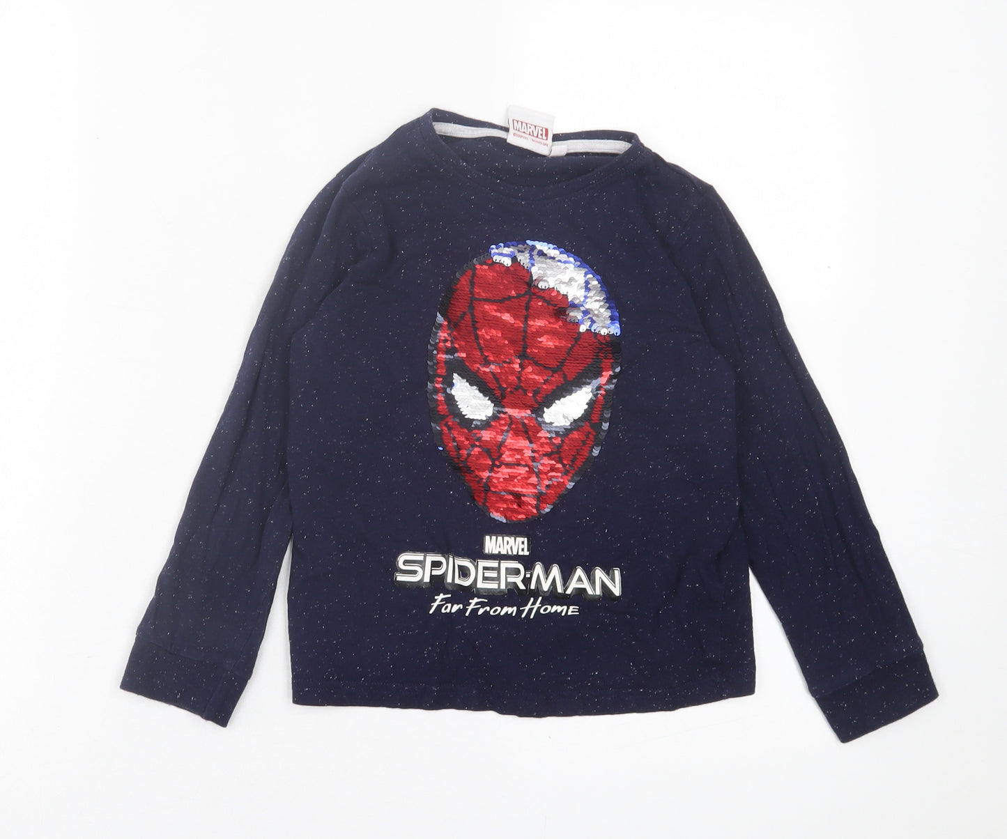 Primark Boys Beige  Polyester Basic Casual Size 6-7 Years Crew Neck Pullover - Spider-Man