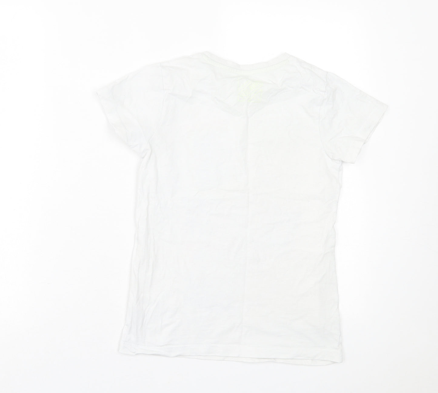 Matalan Girls White  Cotton Basic T-Shirt Size 9 Years Crew Neck Pullover