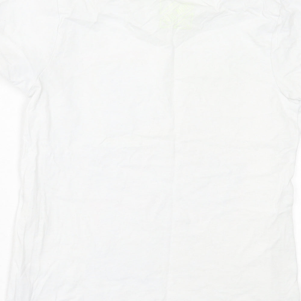 Matalan Girls White  Cotton Basic T-Shirt Size 9 Years Crew Neck Pullover