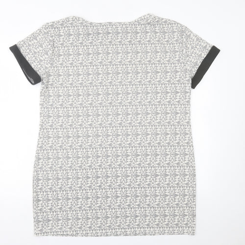 NEXT Womens Grey Geometric Polyester A-Line  Size 18  Crew Neck Pullover