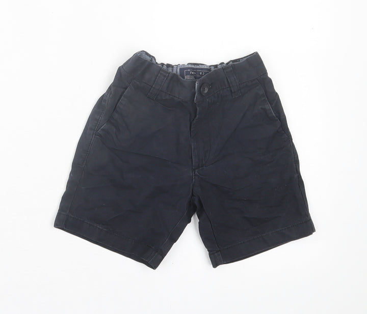 NEXT Boys Black  Cotton Bermuda Shorts Size 5 Years  Regular Buckle