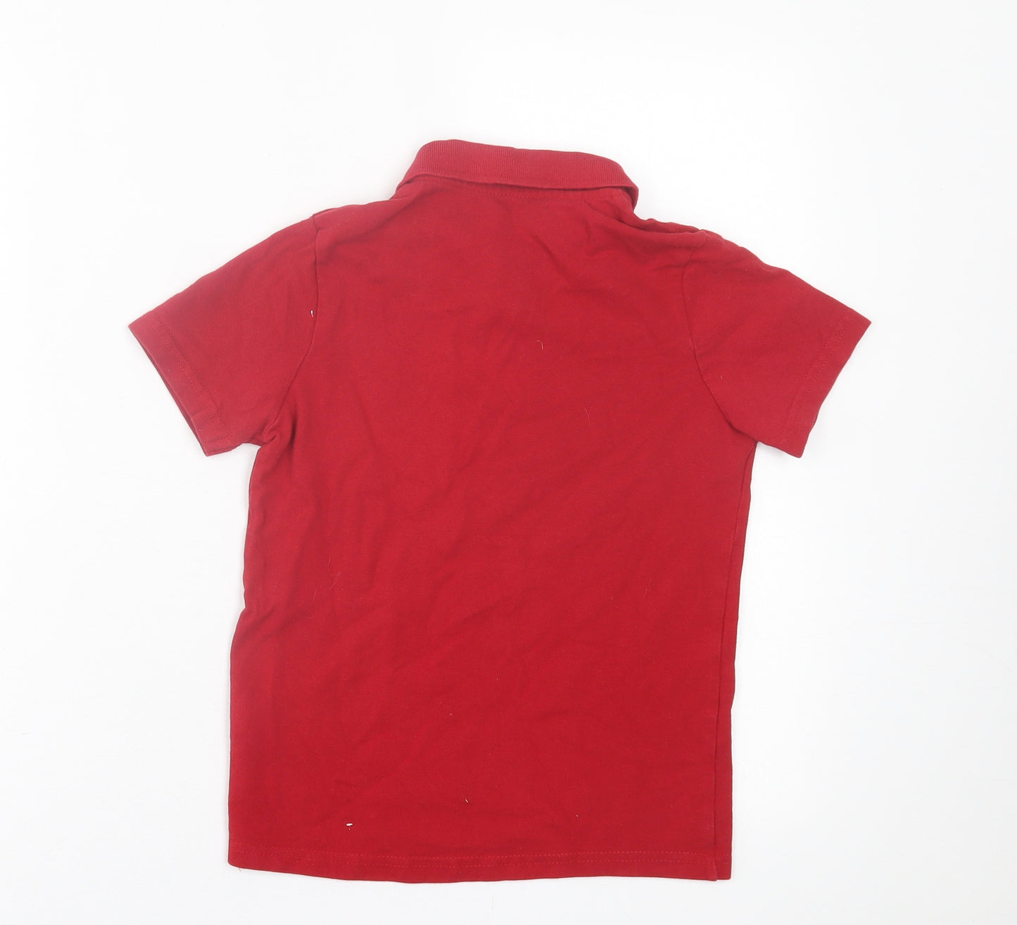 TU Boys Red  Cotton Basic Polo Size 9 Years Collared Button