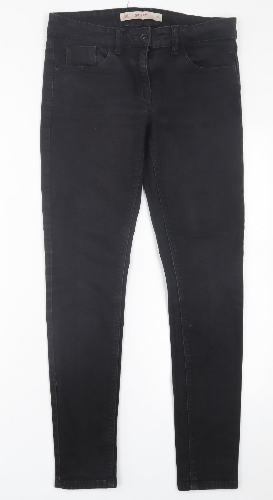 NEXT Womens Black  Cotton Skinny Jeans Size 10 L30 in Regular Button