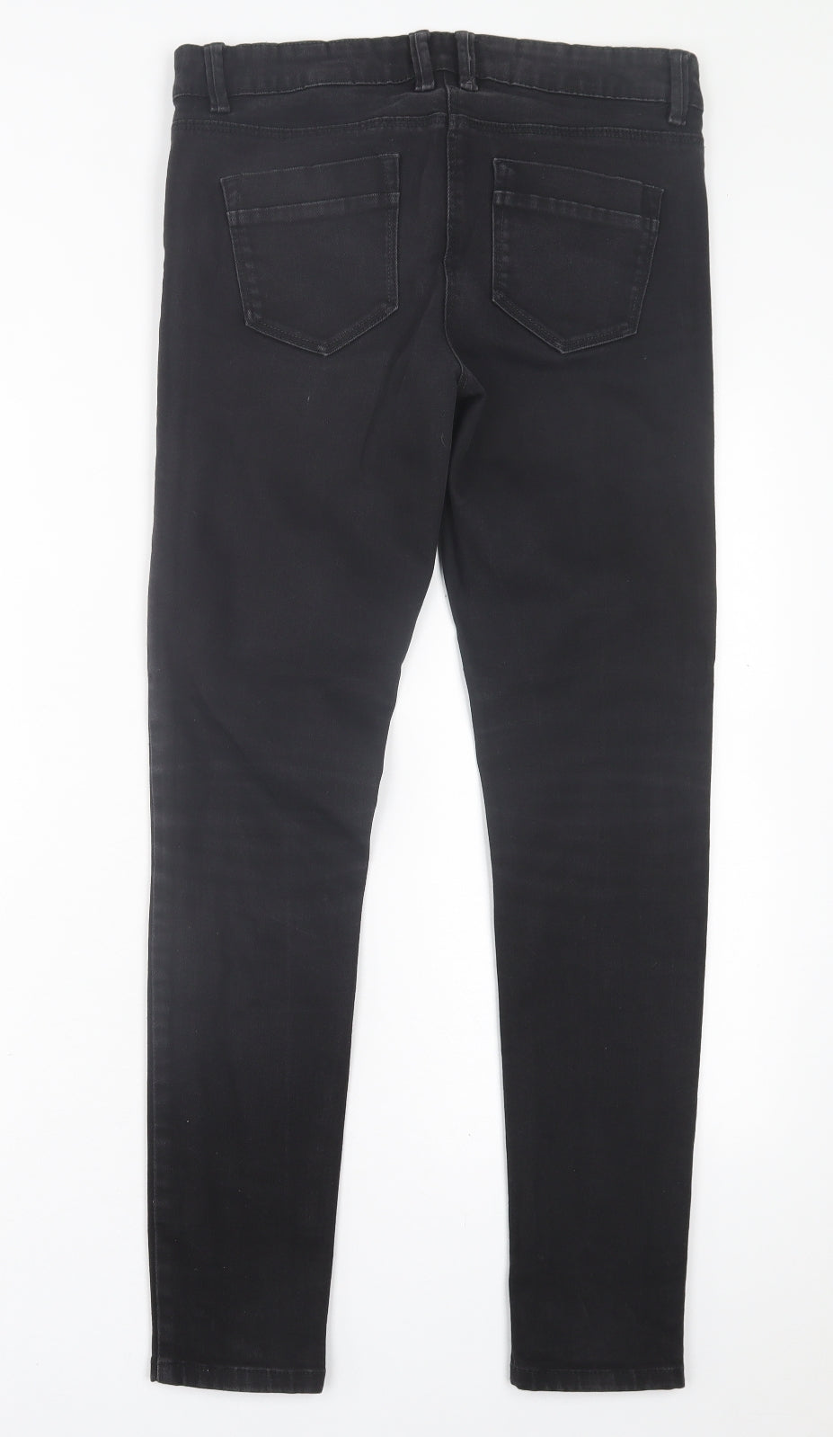 NEXT Womens Black  Cotton Skinny Jeans Size 10 L30 in Regular Button