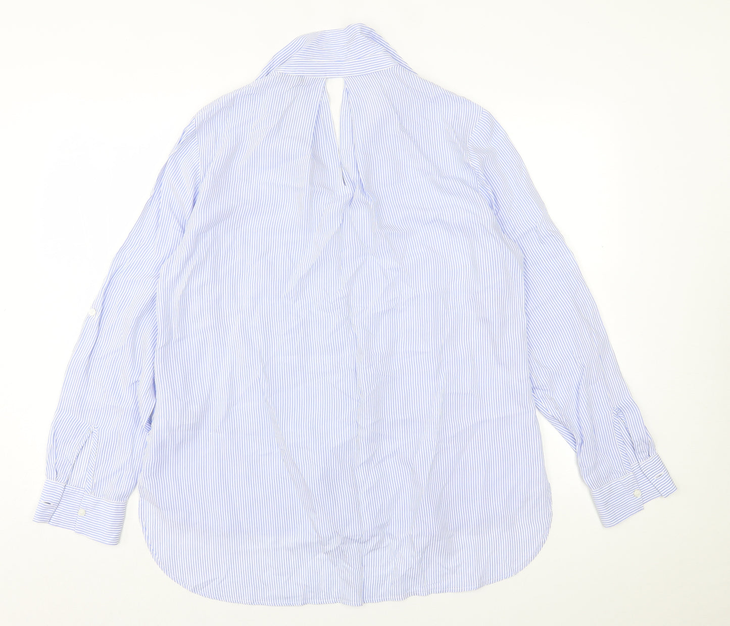 ext Womens Blue Striped Viscose  Button-Up Size 16 Collared