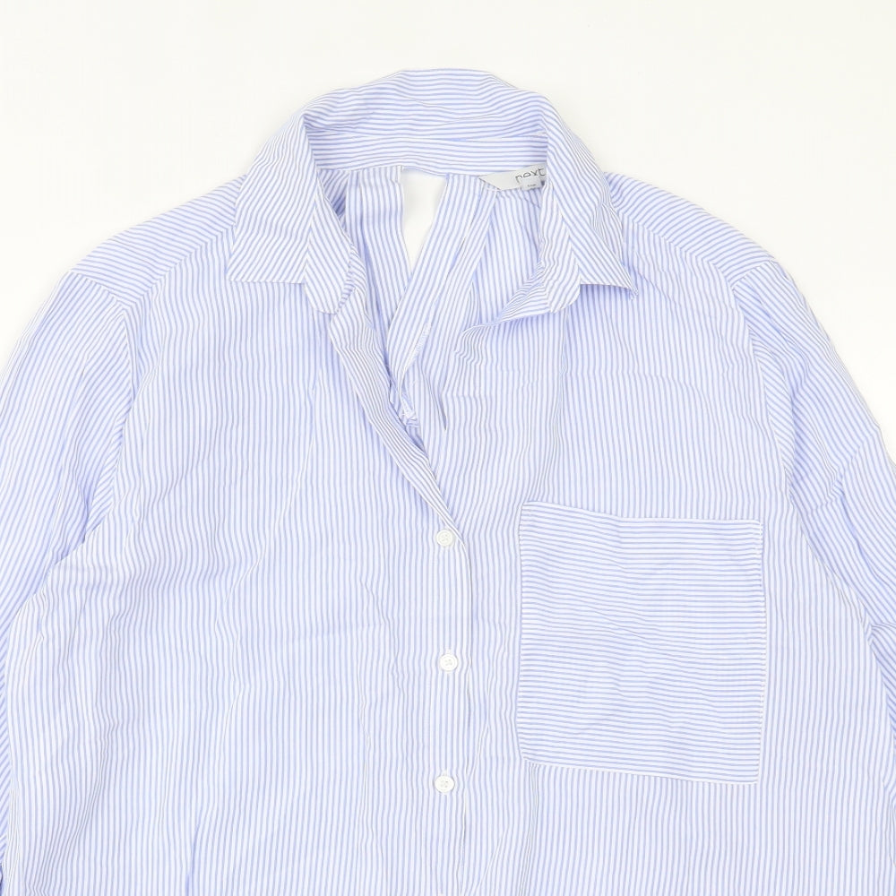 ext Womens Blue Striped Viscose  Button-Up Size 16 Collared