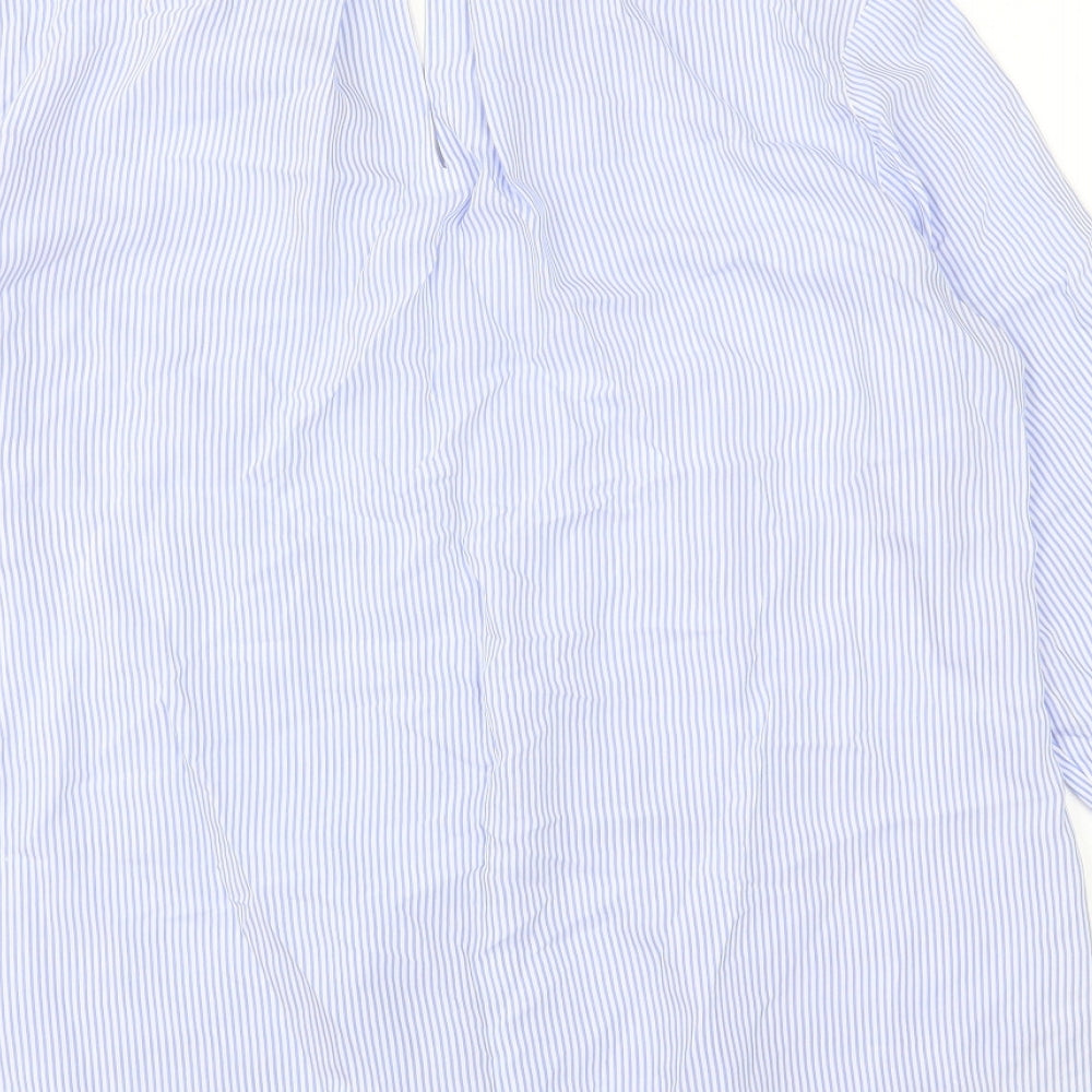ext Womens Blue Striped Viscose  Button-Up Size 16 Collared