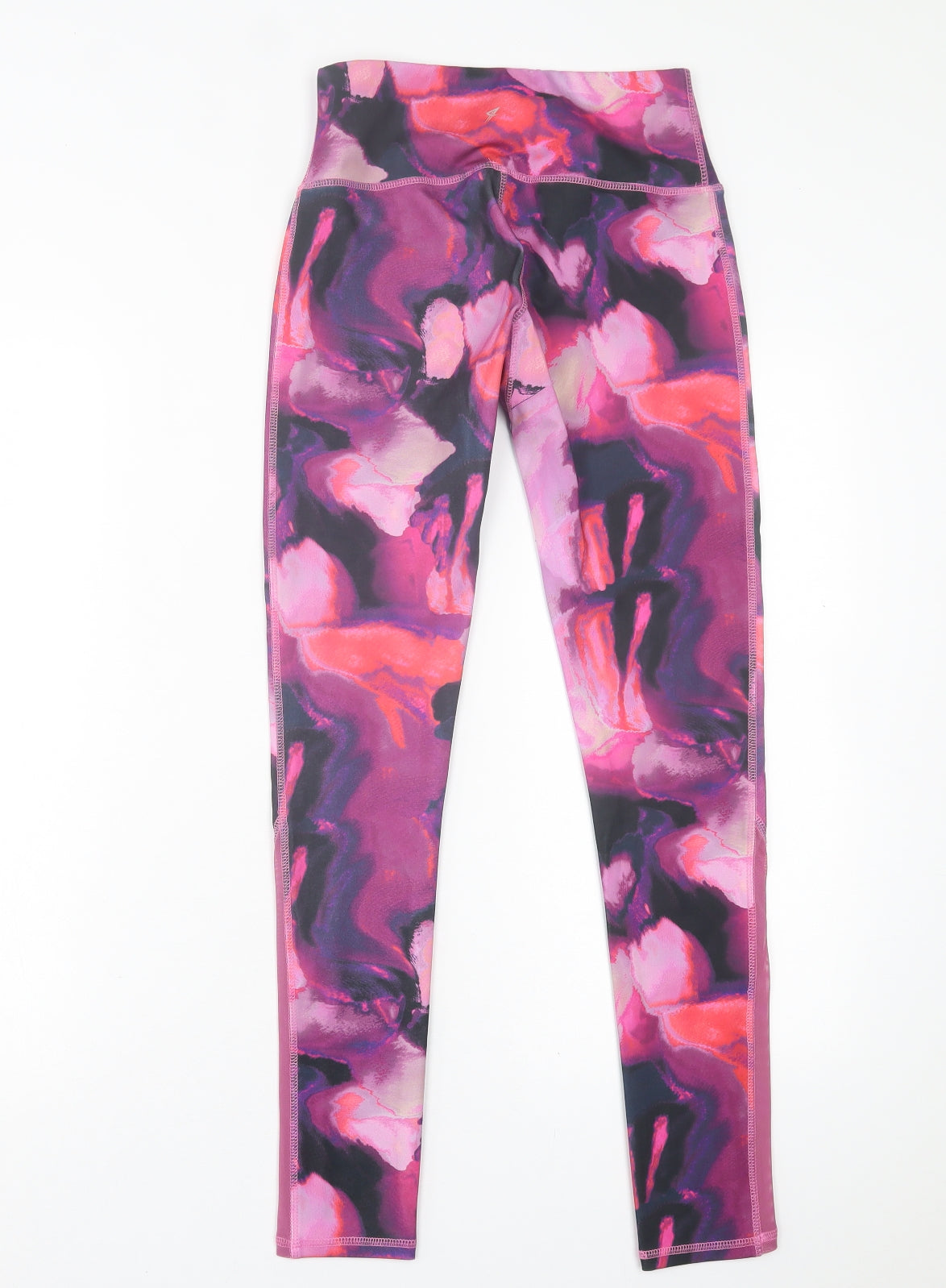 Primark Womens Pink Geometric Polyester Capri Leggings Size XS L28 in Regular Pullover