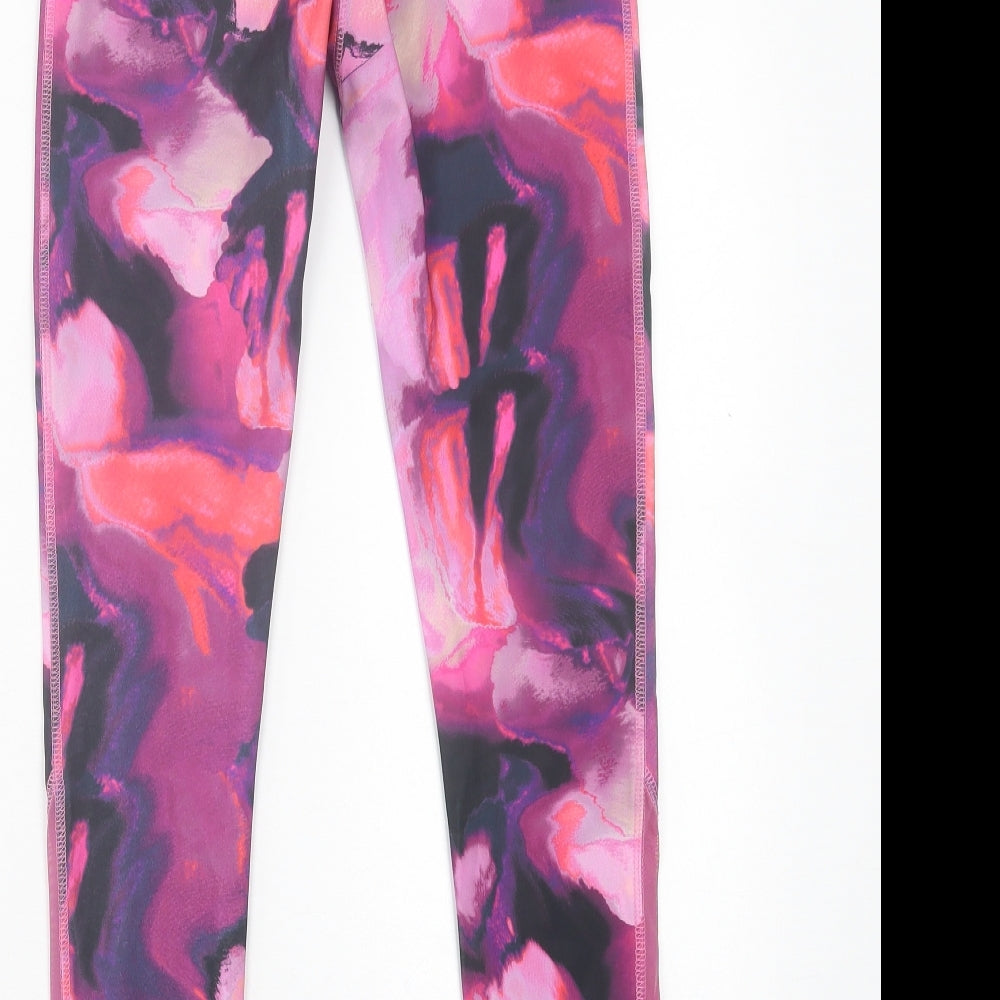 Primark Womens Pink Geometric Polyester Capri Leggings Size XS L28 in Regular Pullover