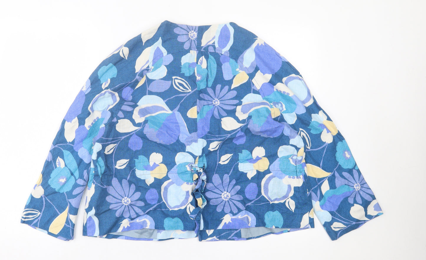 Betty Jackson Womens Blue Floral  Jacket  Size 16  Button