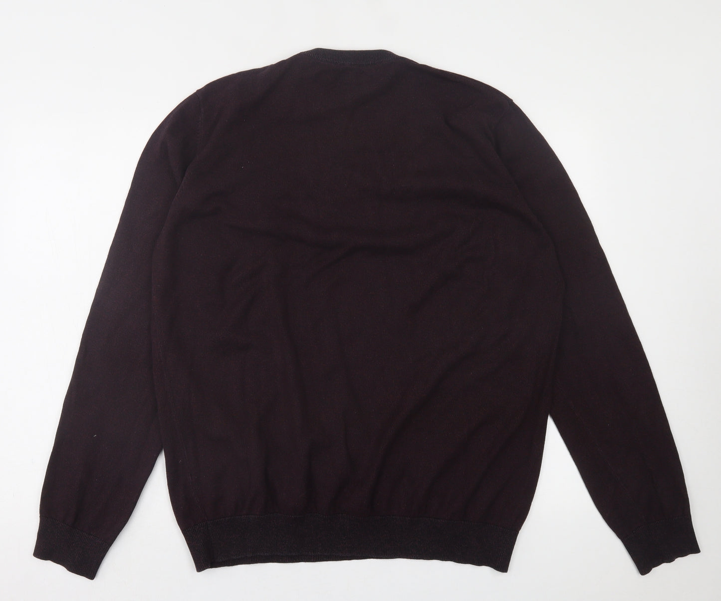Threadbare Mens Purple Crew Neck  Cotton Pullover Jumper Size 2XL