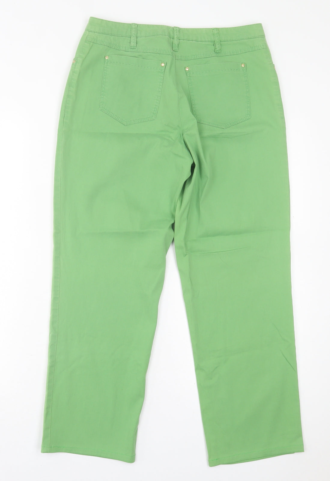 Basler Womens Green  Cotton Straight Jeans Size 12 L26 in Regular Button