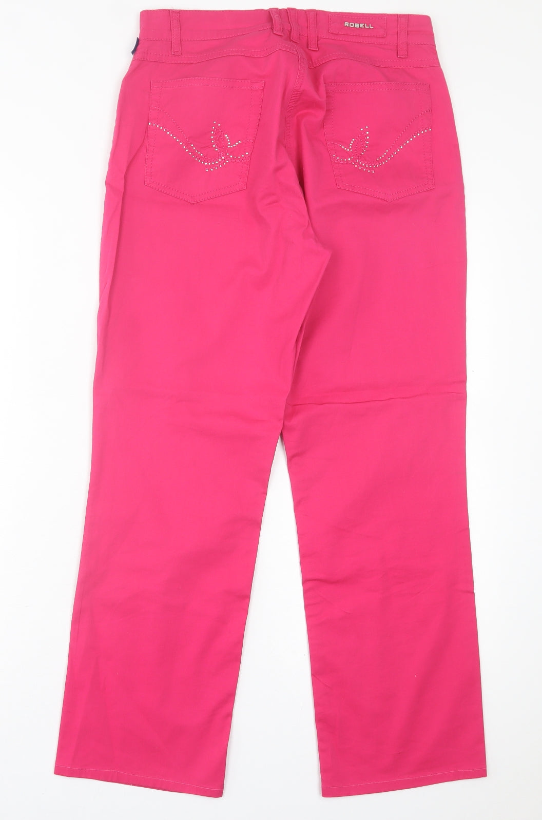Robell Womens Pink  Cotton Straight Jeans Size 10 L27 in Regular Button