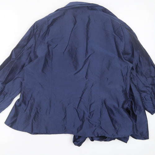 Coast Womens Blue  Cotton Wrap Blouse Size 14 V-Neck