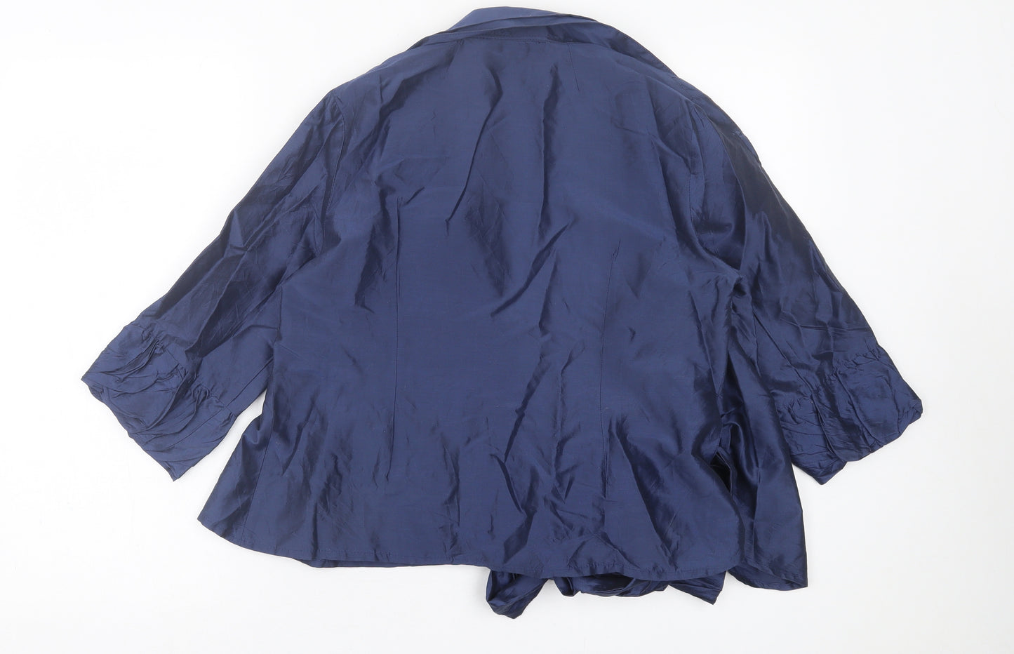 Coast Womens Blue  Cotton Wrap Blouse Size 14 V-Neck