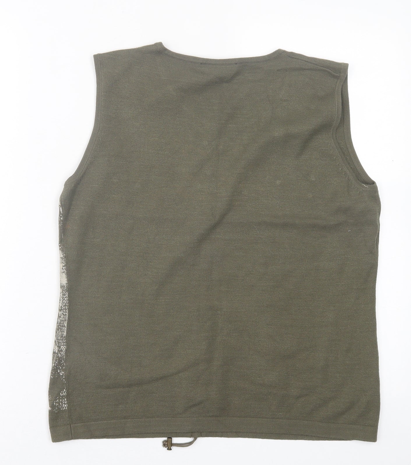 Betty Barclay Womens Green Geometric Viscose Basic Blouse Size 16 Scoop Neck