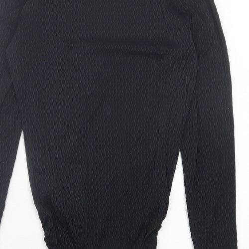 St.Micheal Womens Black  Nylon Bodysuit One-Piece Size 12  Button
