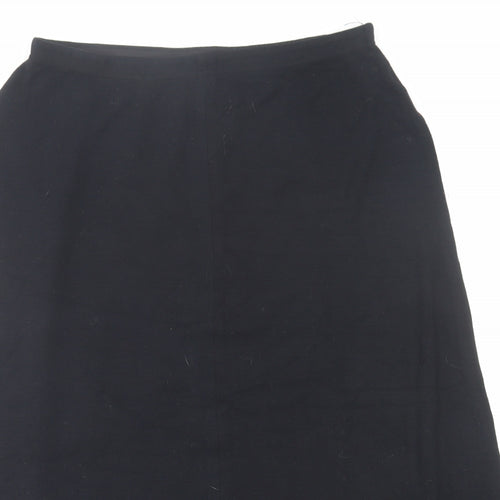 Marks and Spencer Womens Black  Viscose A-Line Skirt Size 18