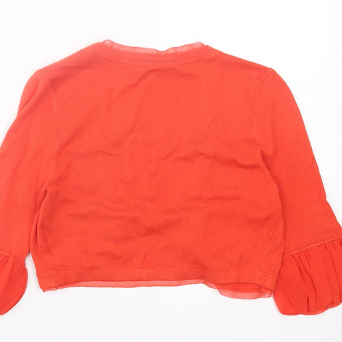 Coast Womens Orange V-Neck  Viscose Cardigan Jumper Size XS