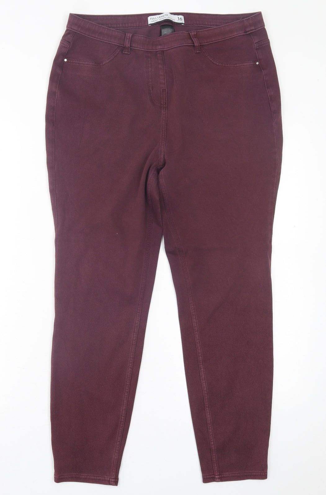 NEXT Womens Purple  Cotton Jegging Trousers Size 16 L26 in Regular