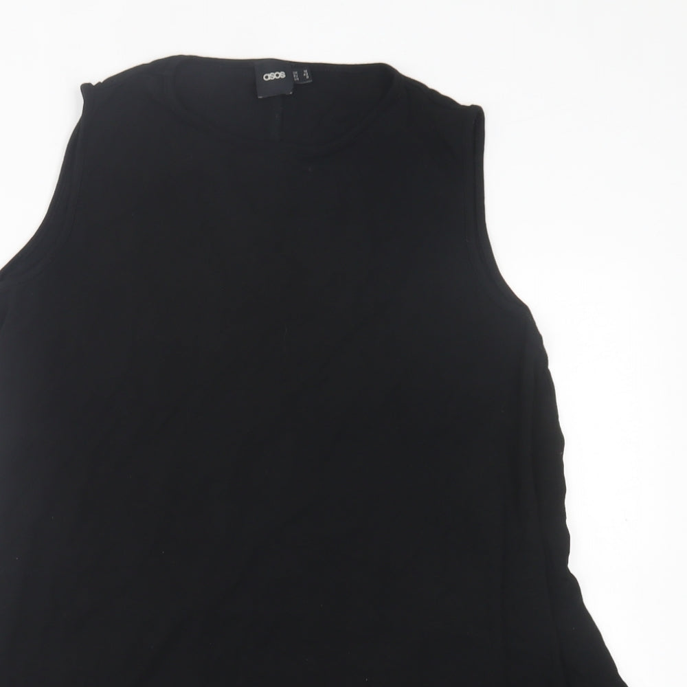 ASOS Womens Black  Viscose A-Line  Size 12  Crew Neck Pullover