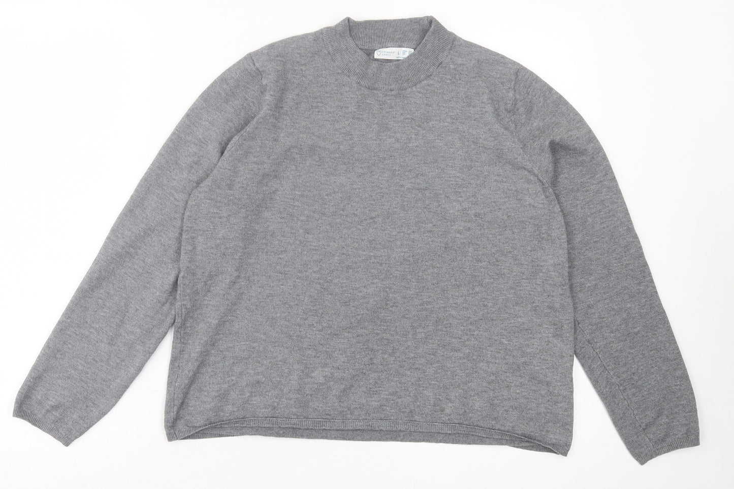 Primark Womens Grey Crew Neck  Polyester Pullover Jumper Size L