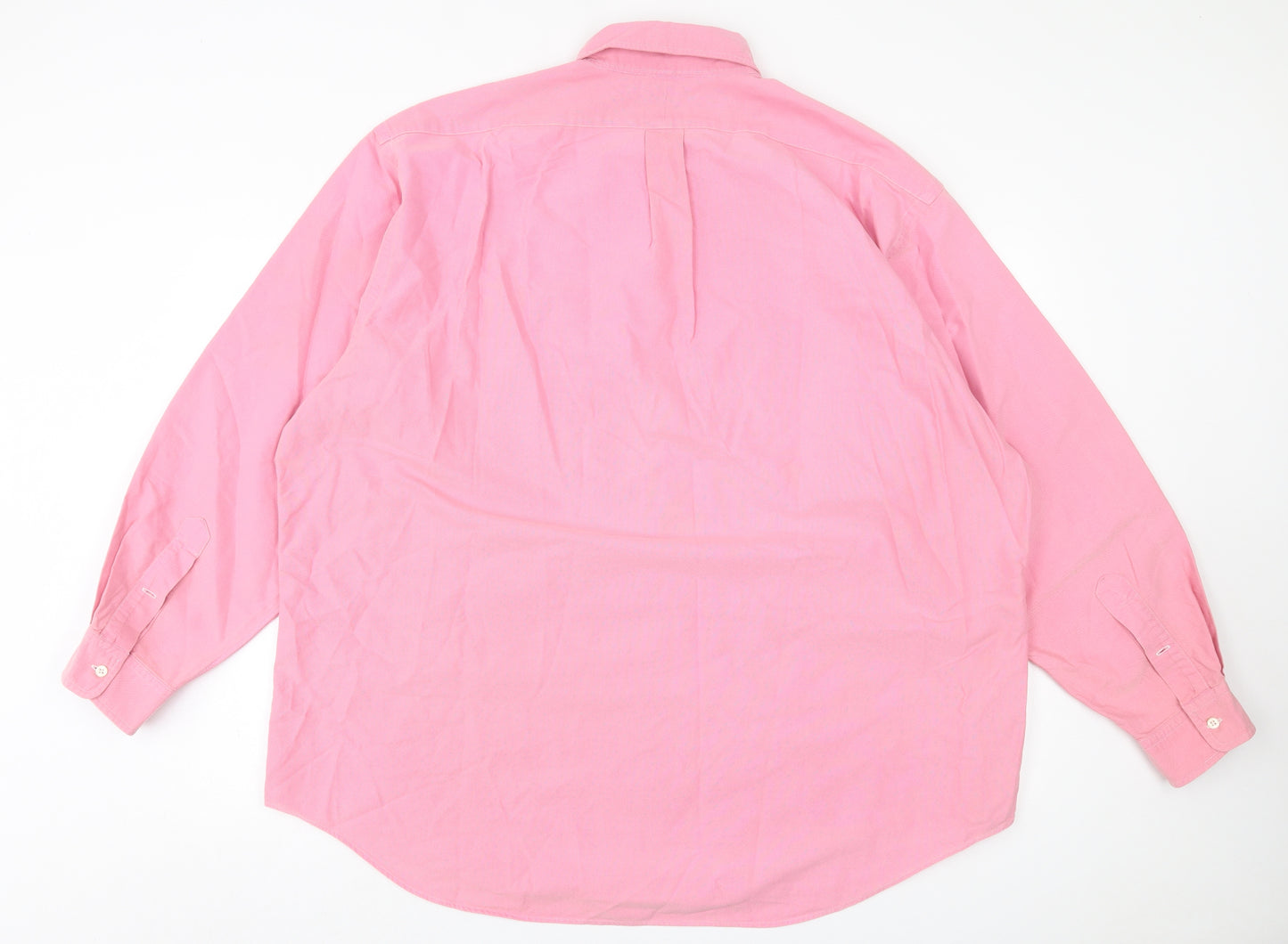 Ralph Lauren Mens Pink  Cotton  Button-Up Size XL Collared Button